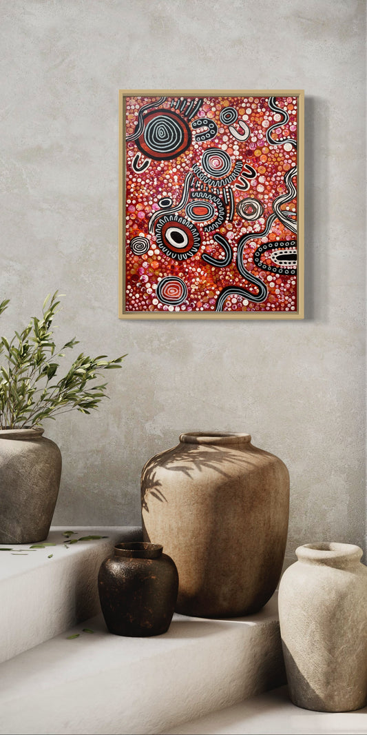 Aboriginal Art | The Three Rivers of Wiradjuri People | One-of-a-Kind Original Painting