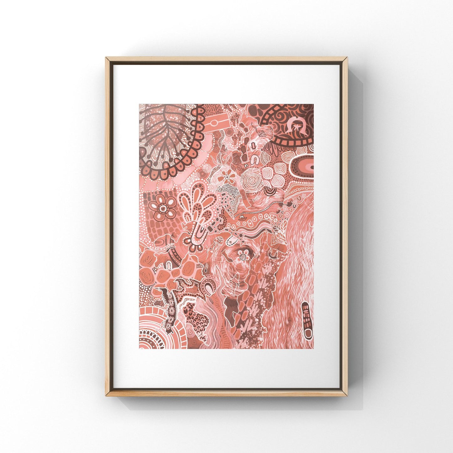 Aboriginal Art | Lake Macquarie: Pink Edition | Art Print