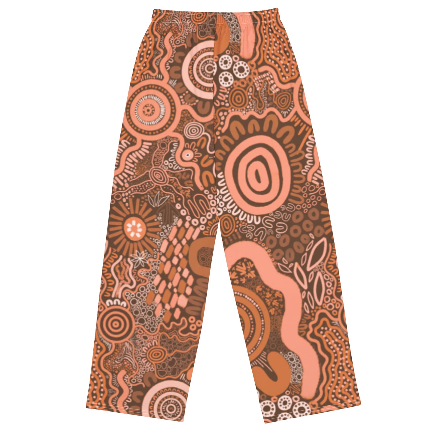 Aboriginal Art Print | Sharing Stories: Brown Edition | Unisex Wide-leg Pants