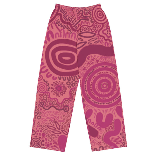 Aboriginal Art | Sharing Stories: Pink Edition | Unisex Wide-leg Pants