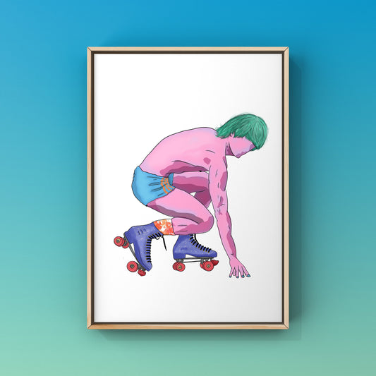 LGBTQIA+ Art | Roller Daddy | Art Print
