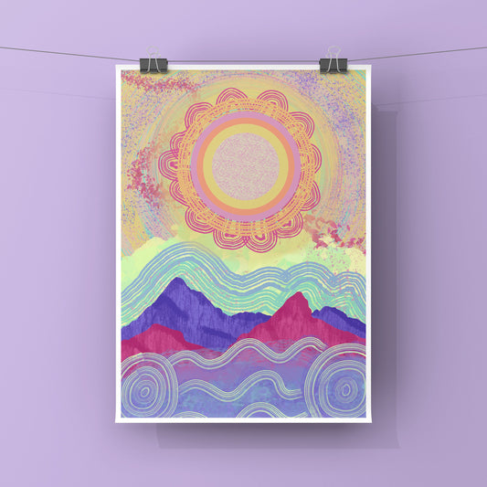 Aboriginal Art | Sun Sky | Art Print