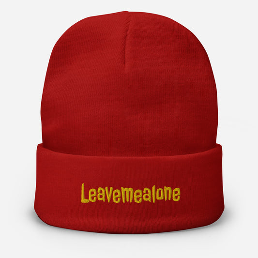 Art Print | Leave Me Alone | Embroidered Beanie