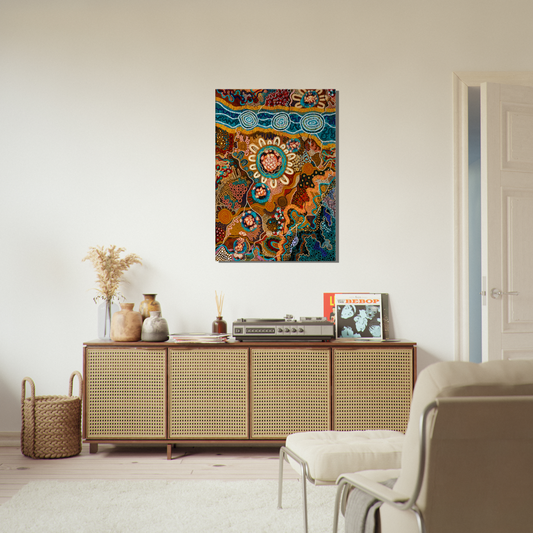 Aboriginal Art | Newcastle Harbour | Print to Canvas | Limited Release