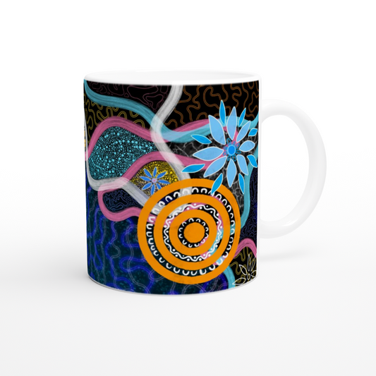 Aboriginal Art Print | River Meets Land | Ceramic 11oz Mug
