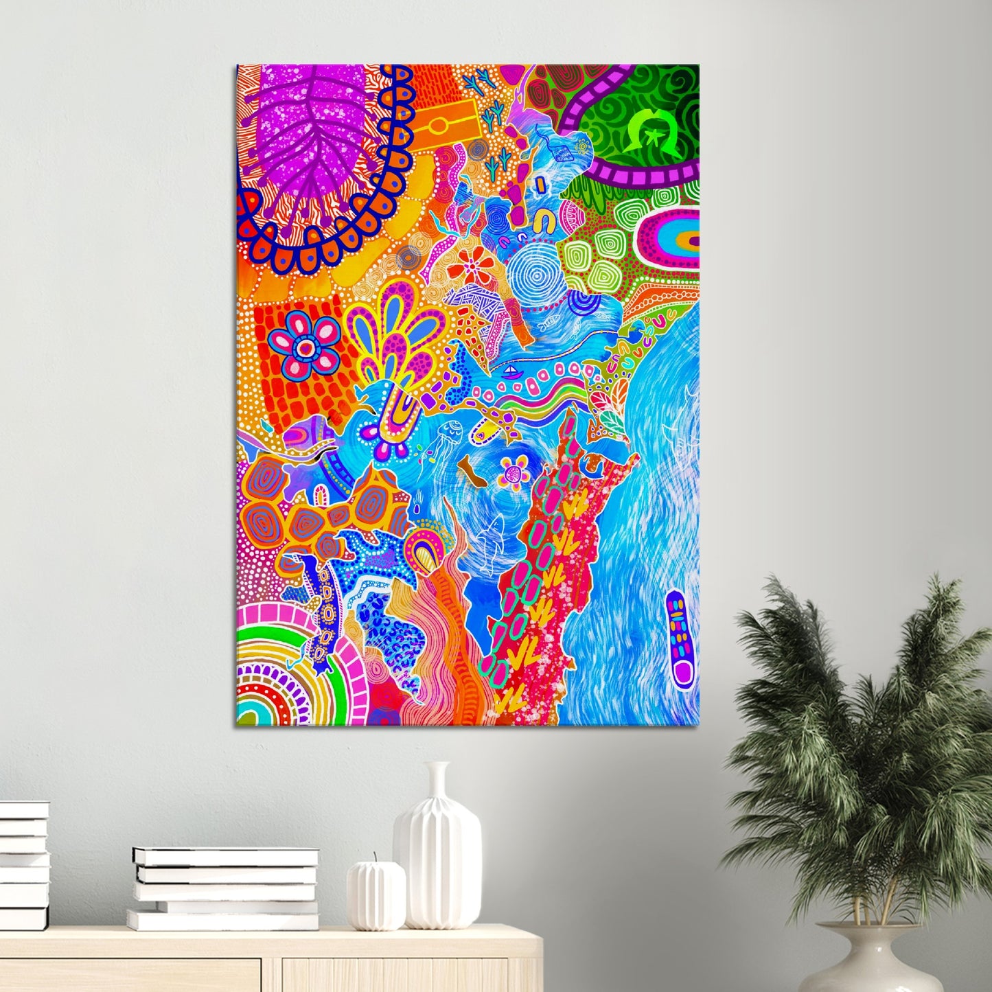 Aboriginal Art | Lake Macquarie | Print to Canvas | Limited Release