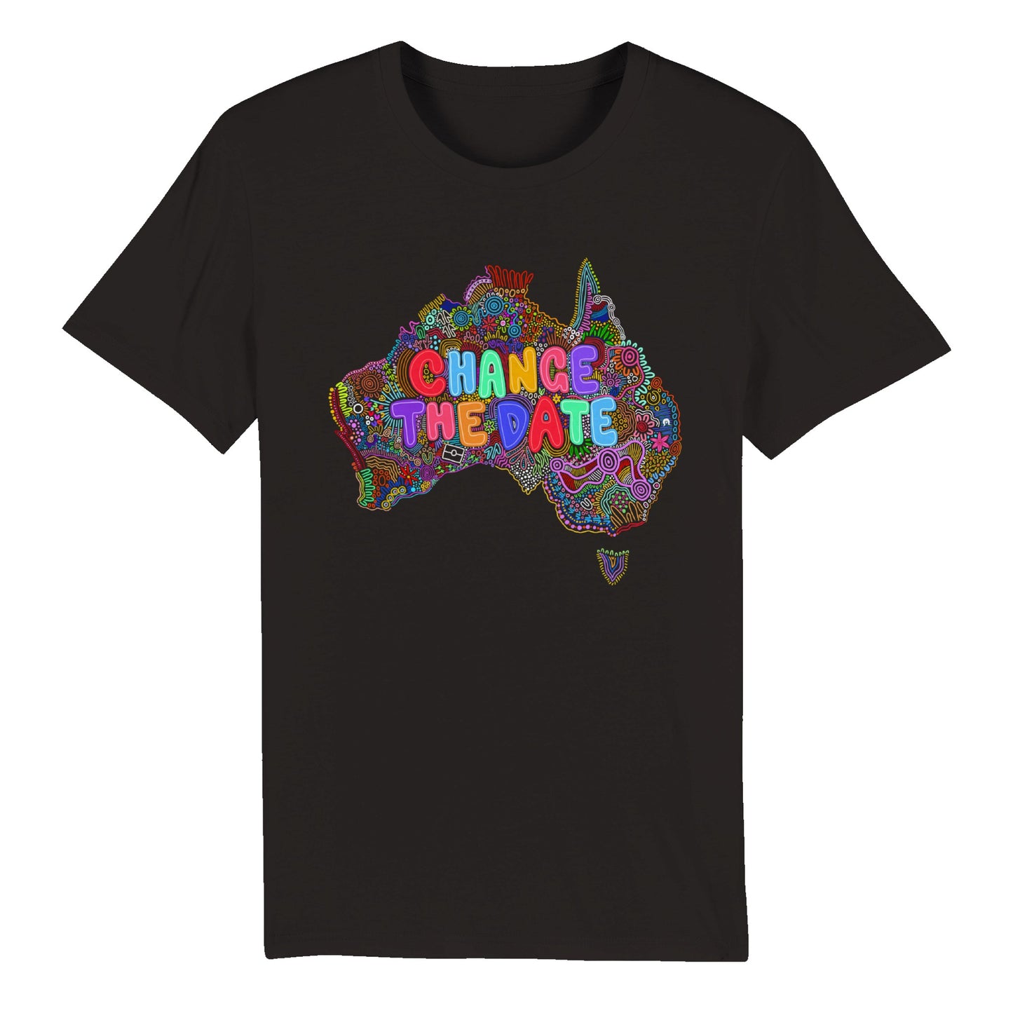 Aboriginal Art | Change the Date "Invasion Day" | Organic Unisex Crewneck T-shirt