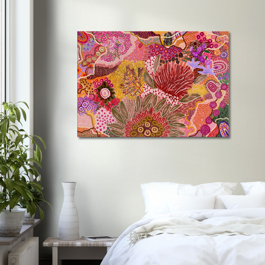 Aboriginal Art | Native Flowers | Print to Canvas | Limited Release