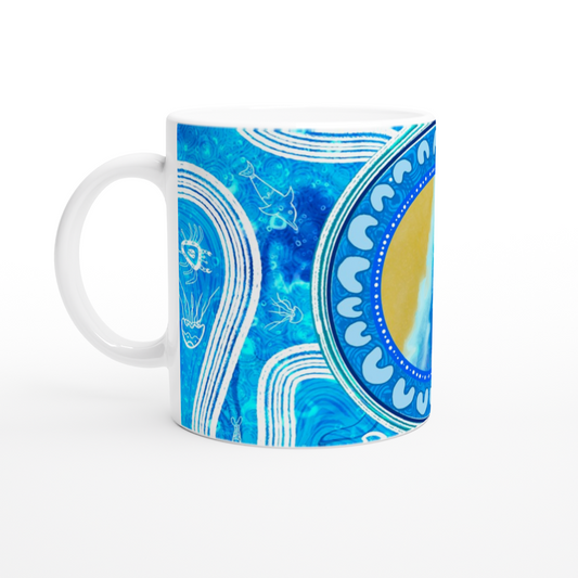 Aboriginal Art Print | Waters of Birpai | Ceramic 11oz Mug